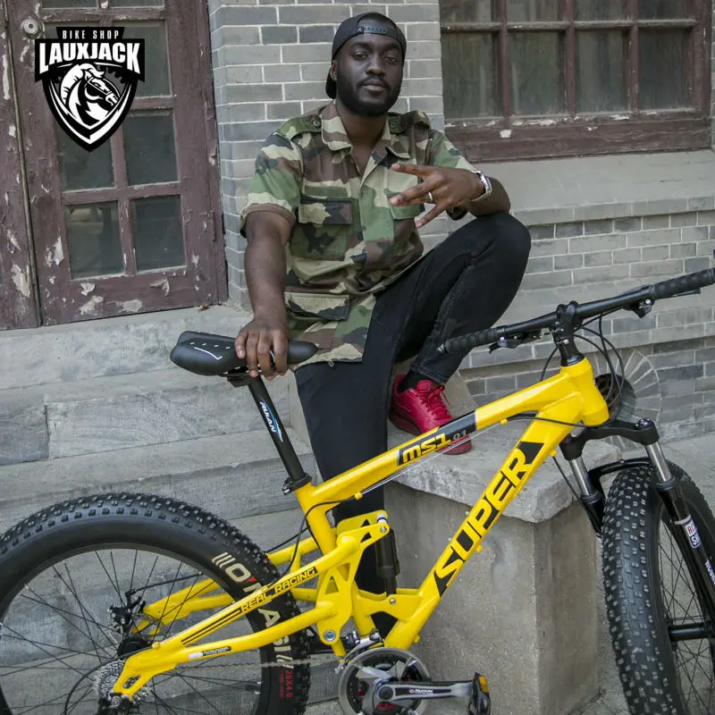 SUPER Горный двухподвесный велосипед алюминиевая рама 24 скорости Shimano механические