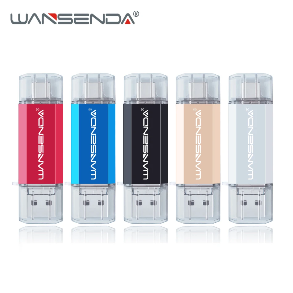 WANSENDA USB Flash Drive 3 in 1 USB3.0 & Type-C Micro OTG Pen 16GB 32GB 64GB 128GB 256GB Pendrive Memory Stick | Компьютеры и офис