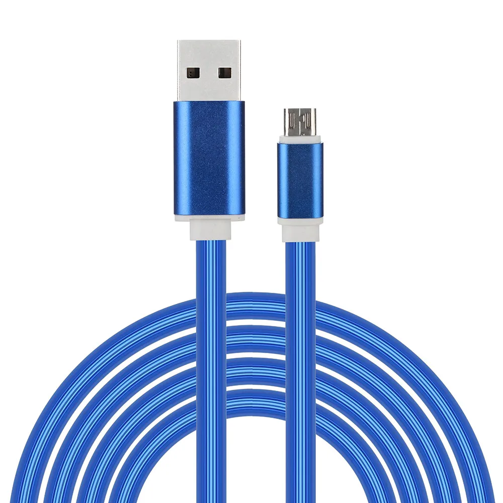A Четырехцветный светодиодный светящийся кабель Mircro USB 2,4 кабель для быстрой зарядки и передачи данных для телефона, мягкий и прочный кабель Mini Usb N - Цвет: A