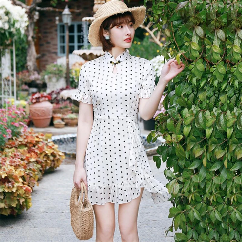 2019 летнее сексуальное китайское платье Qipao Современное женское модифицированное