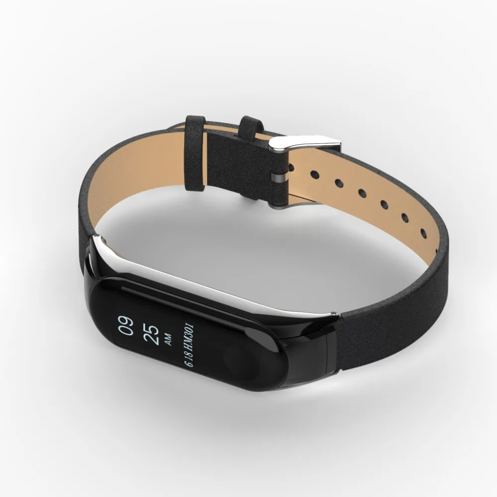 Металлический Стальной чехол mi Band 3 браслет ремешок кожаный Xiaomi mi 3 mi Band 3 ремешок для смарт-браслета mi band 3 сменный ремешок