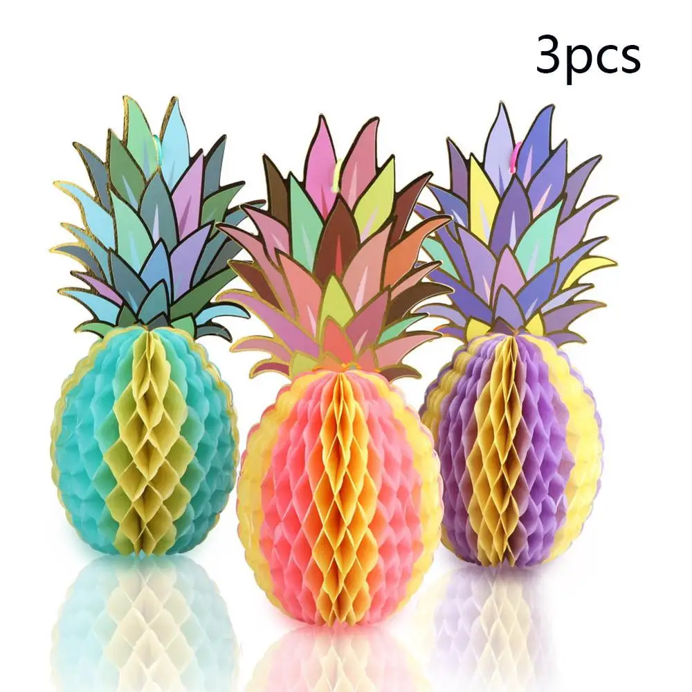 Pineapple Теплые летние вечерние принадлежности с фруктами, ананас, арбуз, вечерние соломинки с животными, Гавайские Луау, подарки на день рождения, коробки - Цвет: Pineapple