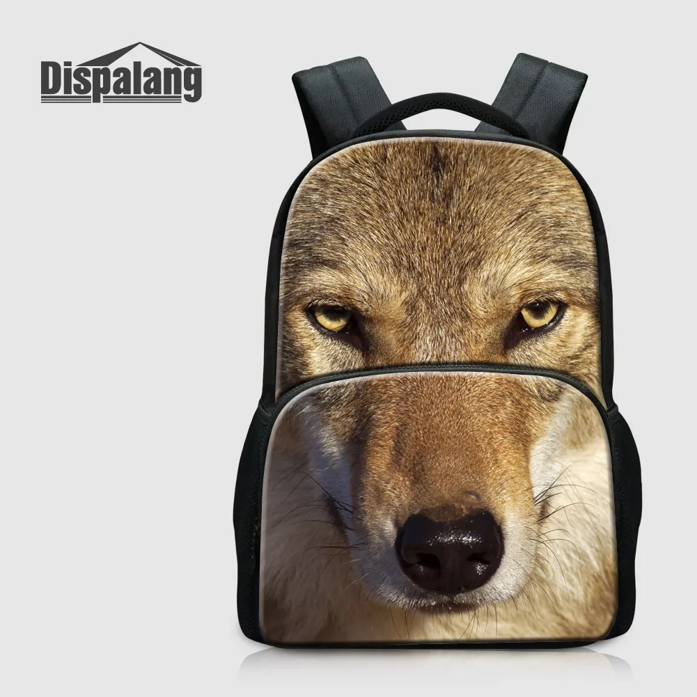 

Dispalang Men Large Business Laptop Backpack Cool Wolf Printing School Bags For Teenage Boys Animal College Bookbags Male Rugtas