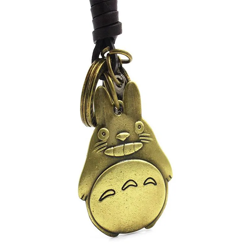 Винтажный Totoro бронзовый металлический брелок из воловьей кожи подвеска плюшевые