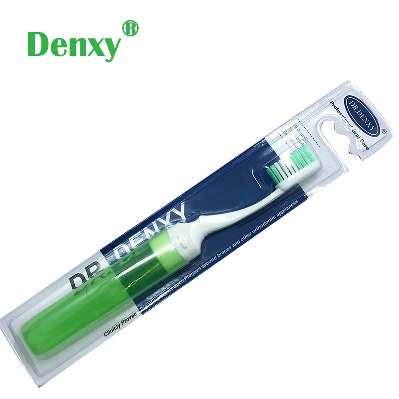 Зеленый Denxy 6 шт., Ортодонтические зубные щетки для взрослых, v-образная отделка, Мягкая зубная щетка для чистки зубов, зубные брекеты, дорожная зубная щетка - Цвет: Зеленый