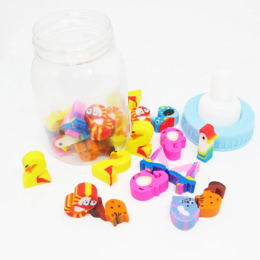 

Cute creative cartoon milk bottle digital pencil eraser school student Correction eraser stationery office rubber supplies