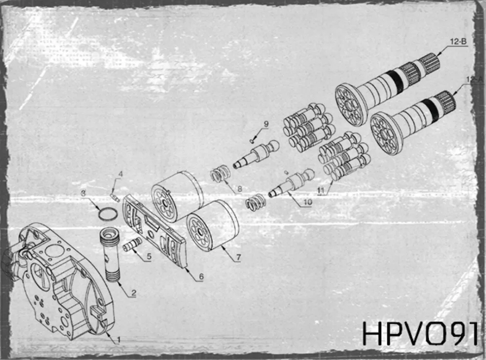 HPV091EW и HPV091DW Аксиальный Поршневой насос/вращения двигателя группы гидравлический