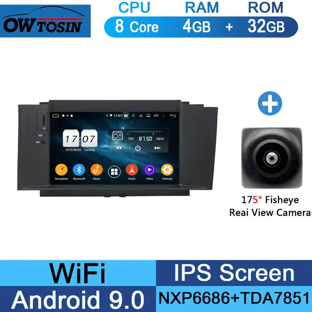 " ips 8 ядра, 4 ГБ, 64 ГБ, Android9.0 машинный DVD проигрыватель для Citroen C4 C4L DS4 2012 2013 DSP радио gps мультимедиа - Цвет: 32G Fisheye Camera