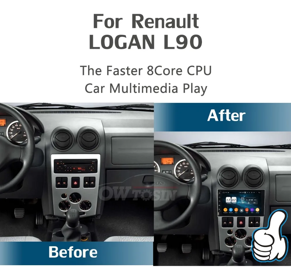 1920*1080 " ips 8Core 4+ 64G Android 9,0 Автомобильный мультимедийный плеер gps Радио для RENAULT Logan Tondar 90 DACIA Logan NISSAN Aprio