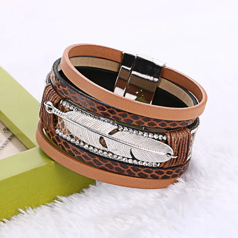 Новые модные браслеты из сплава большие кожи бижутерия для женщин|bracelet