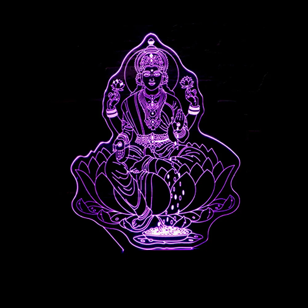 3D Оригинальные светильники Будды Оптические иллюзии лампа ночник 7 RGB молиться DC 5