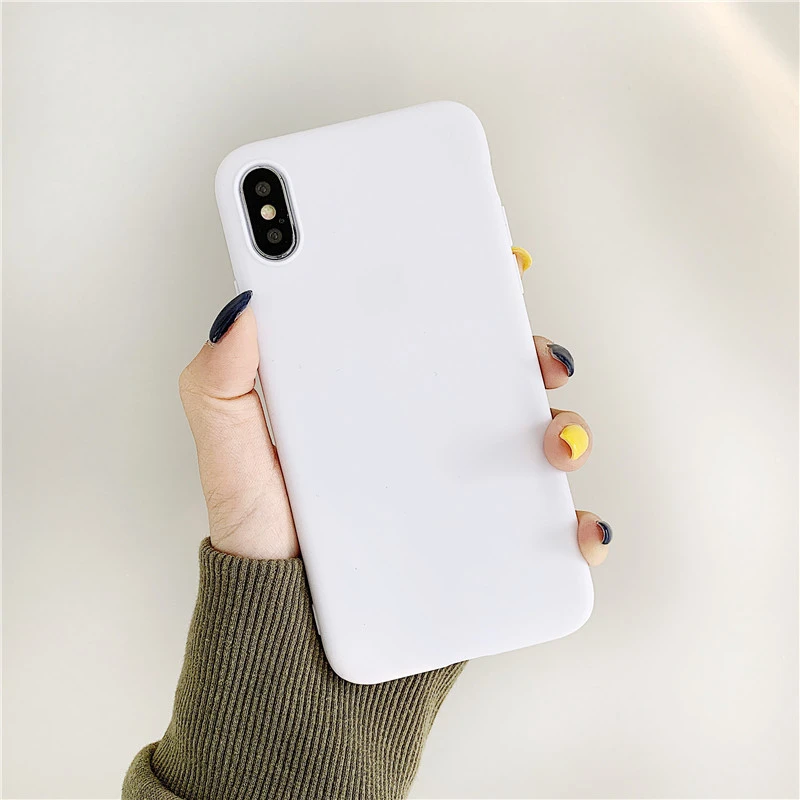 Белый Чехол для телефона Ottwn карамельного цвета s для iPhone 11 Pro Max 7 Чехол 8 Plus X XR XS Max ультратонкий задний Чехол 5 5S SE 6 6splus мягкий силиконовый - Цвет: Белый