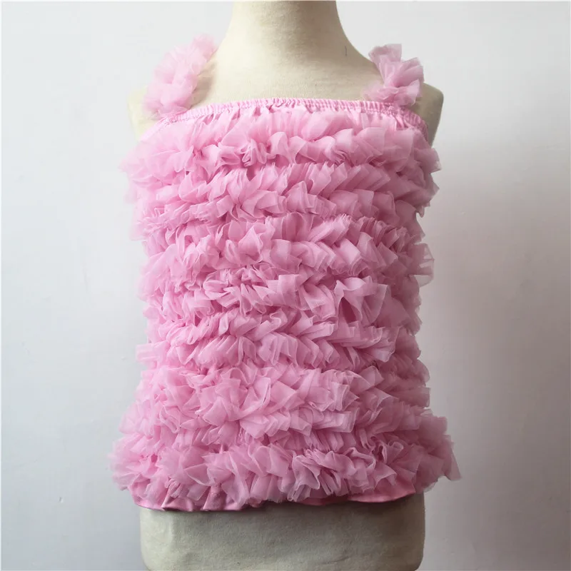 Pink Новое поступление года; Летний шифоновый топ для маленьких девочек; топы с оборками для девочек; юбка-американка; топ-пачка; праздничная одежда для детей - Цвет: Pink