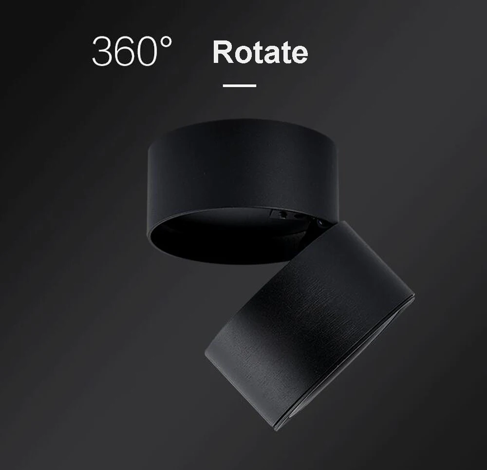 Поверхностный монтаж мини встроенный COB светодиодный Downlights 5W 7W 10W 12W вращение на 360