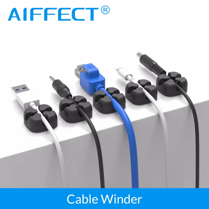 AIFFECT 6 шт. силиконовый кабель для намотки наушников Кабельный органайзер