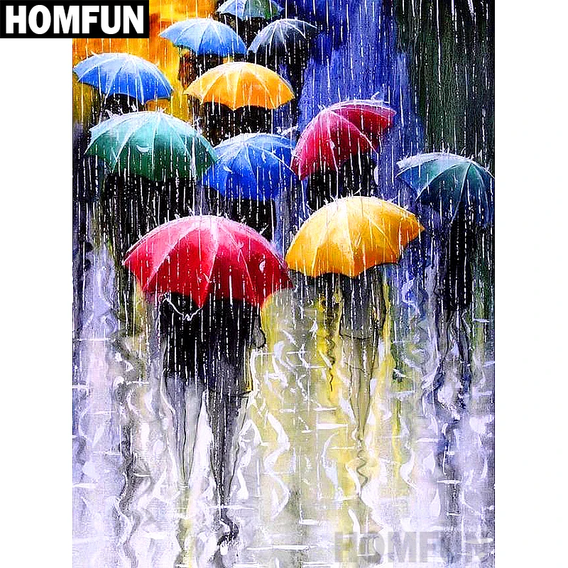 HOMFUN 3D Алмазная картина &quotзонтик&quot DIY Полный Стразы Набор для вышивки крестом