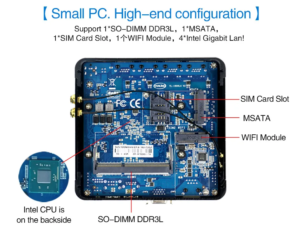 4* Lan Pfsense мини-ПК брандмауэр устройство мини-сервер с Intel atom E3845 четырехъядерный поддерживает AES-NI