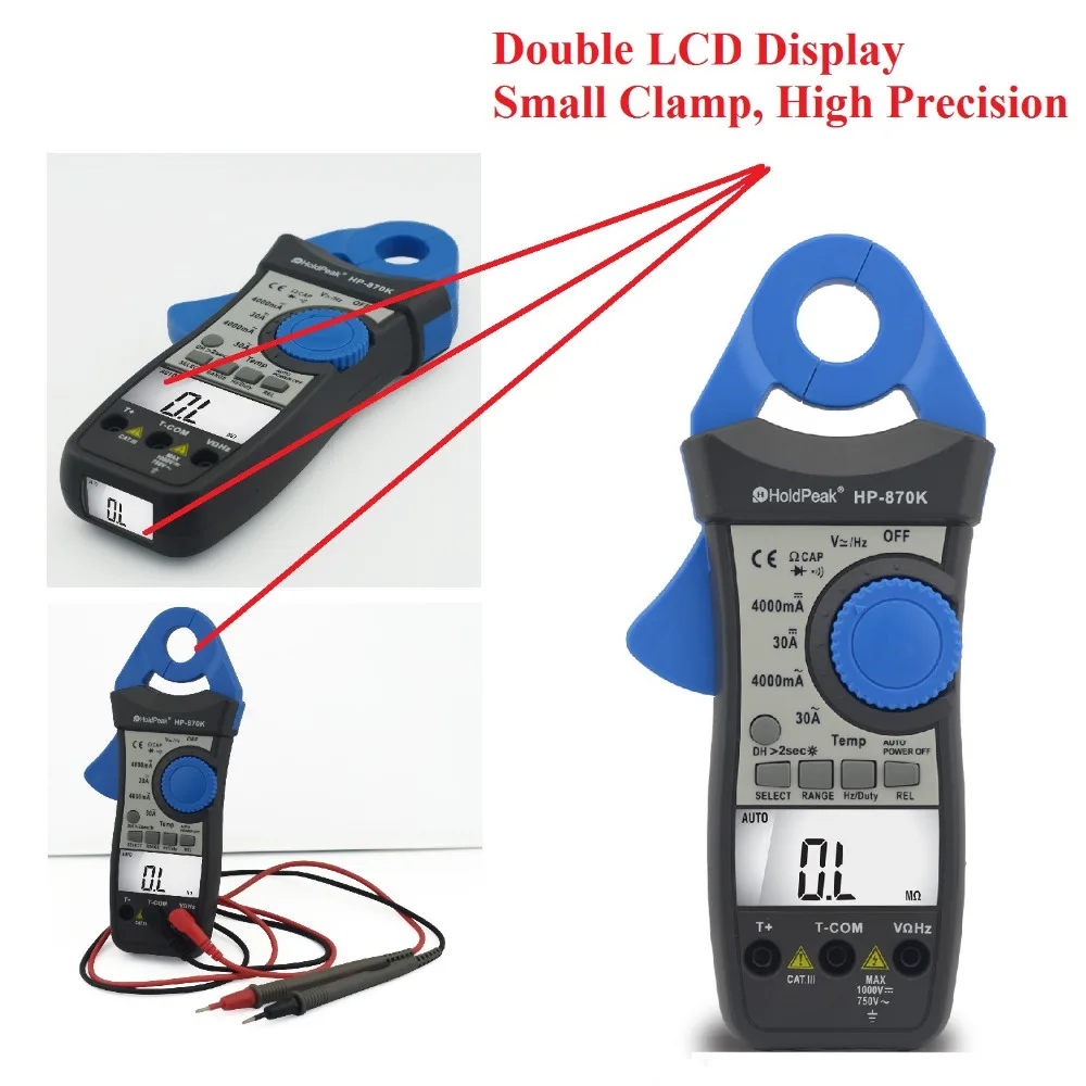 Цифровой мультиметр HoldPeak цифровой с автоматическим диапазоном DCAC