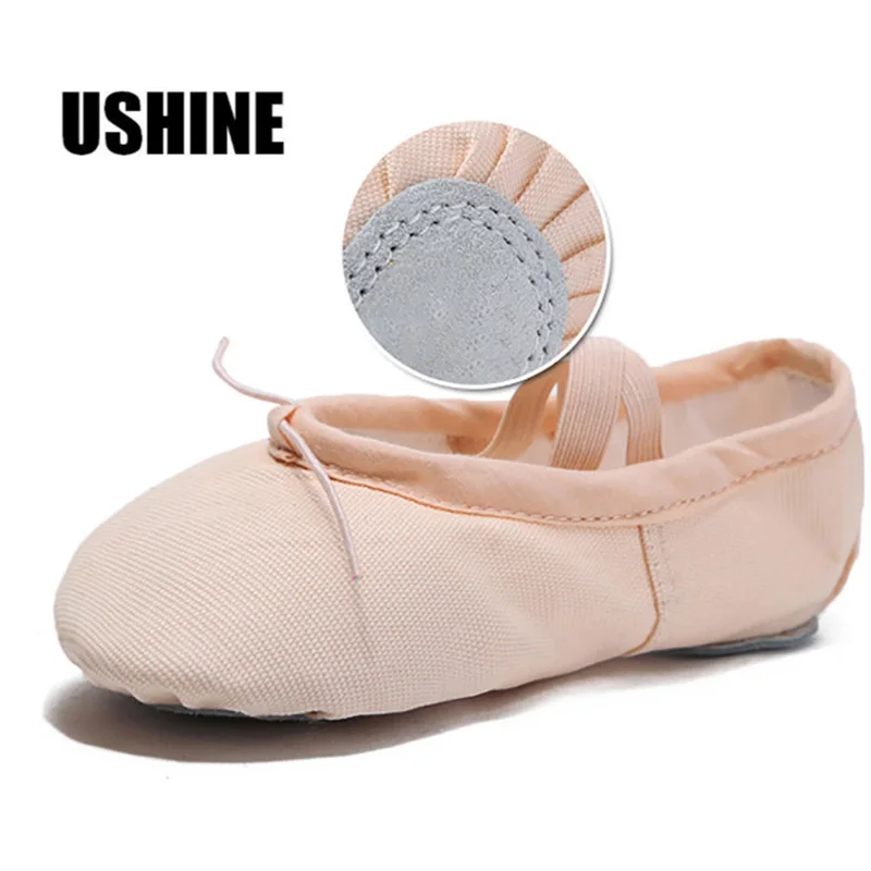 USHINE/тапочки для занятий йогой, гимнастикой, учителем йоги, балета, танцевальная обувь для девочек, женские парусиновые балетки для детей
