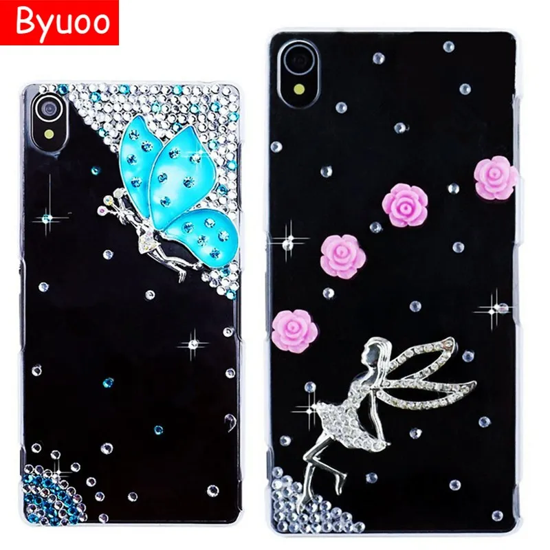 Byuoo новый стиль милые DIY ручной работы с блестящими стразами модные чехлы для Sony X