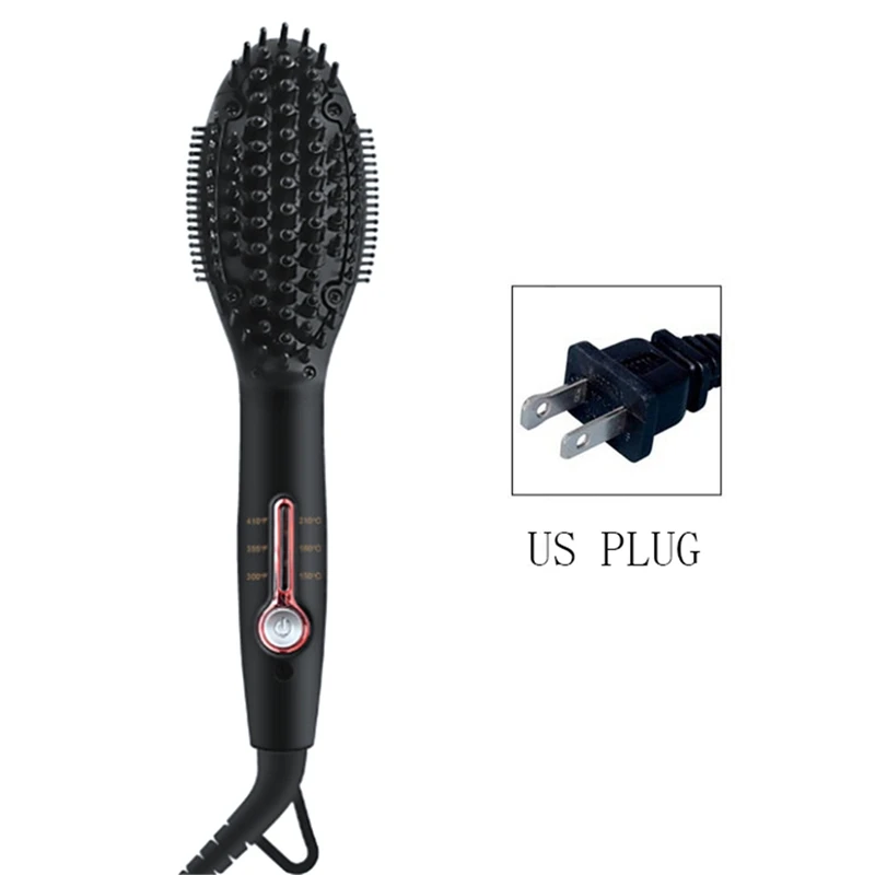 Профессиональный паровой выпрямитель для волос щетка мини отрицательные ионы