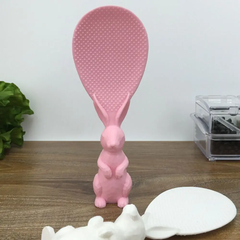 Кролик в форме стоячих кроликов рисовое весло NonSticky ложка здоровье пластик милый
