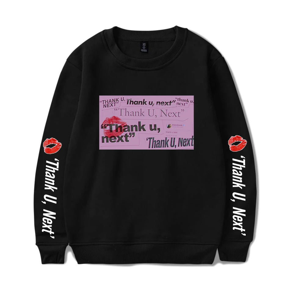 Ariana Grande/осенние толстовки с длинными рукавами и круглым вырезом; повседневные толстовки с модным принтом; пуловеры; свитшоты; Thank U Next