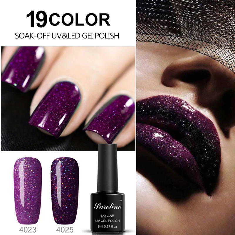 Saroline Starry Sky Lacquer Gel Varnish Soak Off UV Hybrid Long Lasting 8ML Color Neon for Nail Design | Красота и здоровье