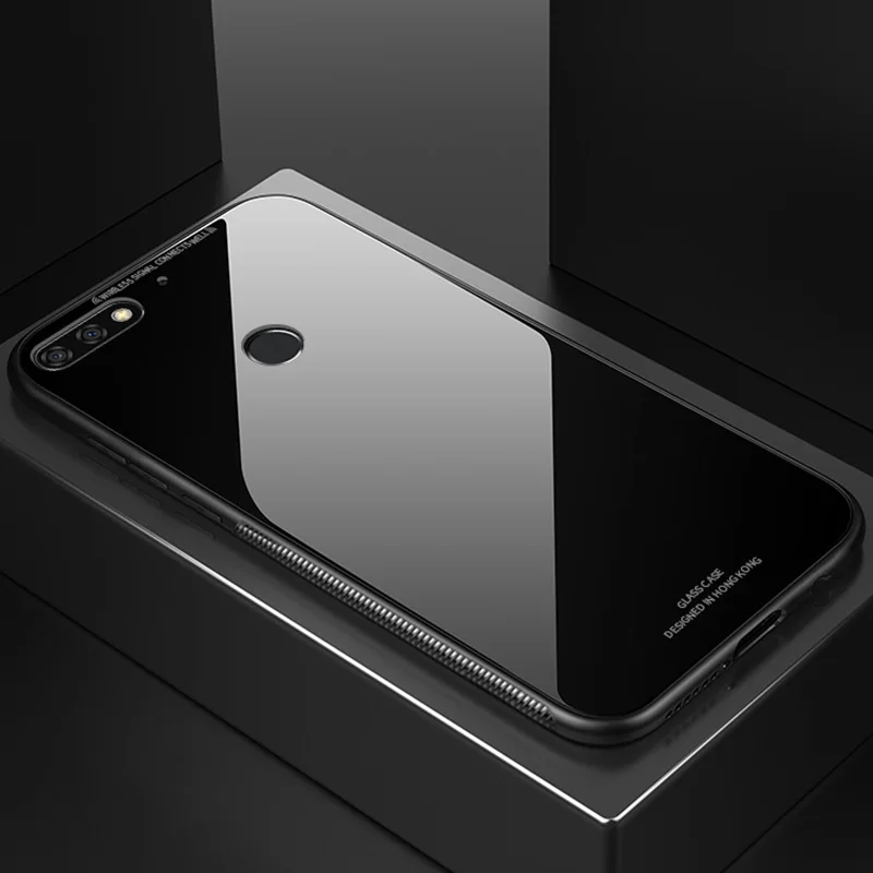 Чехол для Huawei Honor 7A Pro роскошный тонкий глянцевый закаленное стекло силиконовая