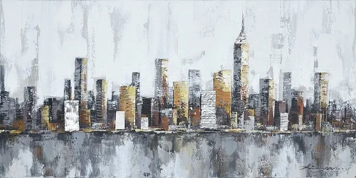 Classic Нью-Йорк Skyline архитектура городского пейзажа абстрактная настенная живопись маслом на холсте печать домашние украшения для комнаты промышленные - Цвет: Classic