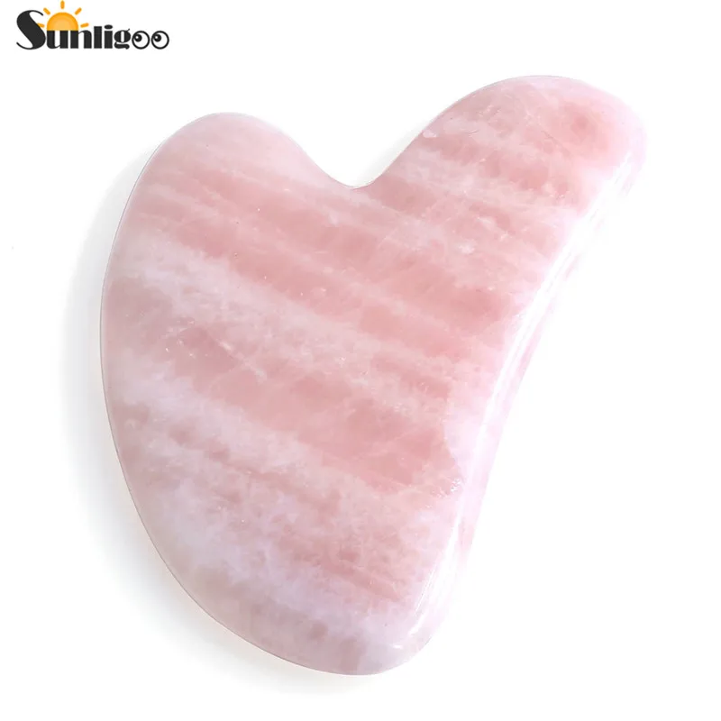 Sunligoo массажный инструмент из розового кварца Gua Sha традиционный скребок для