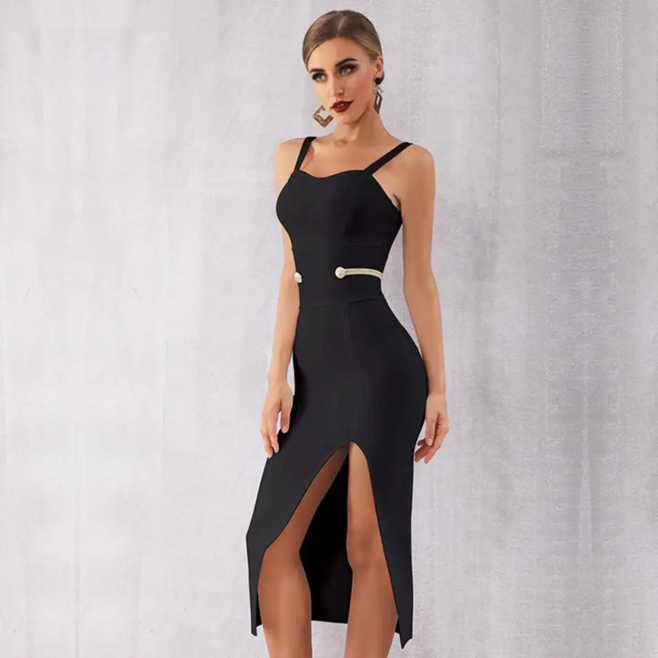Новейшее вечернее облегающее платье знаменитости женское на бретелях-спагетти