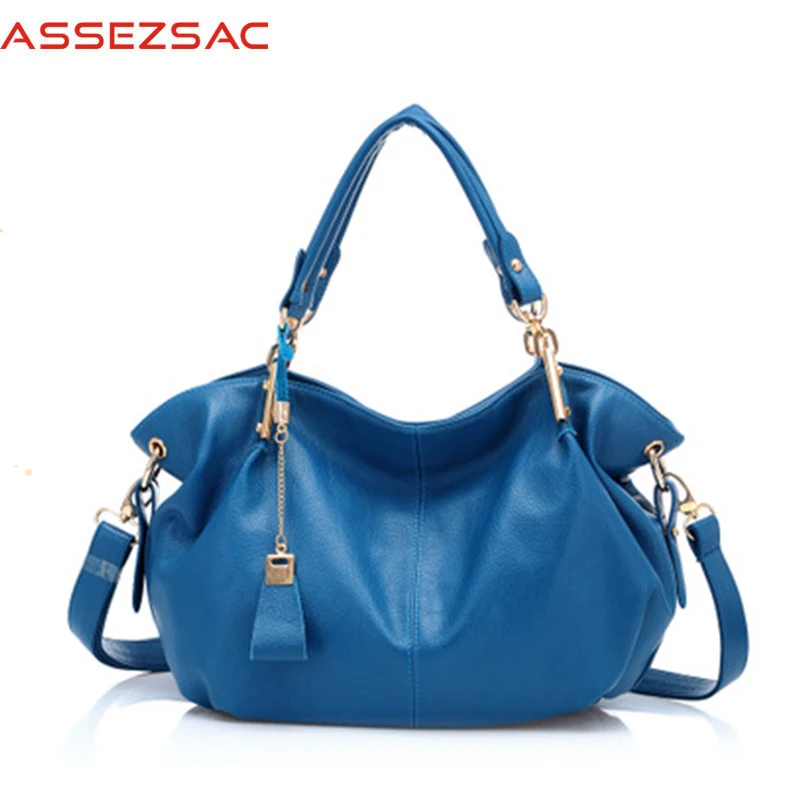 Женская кожаная сумка Assez sac однотонная на молнии с ремешком модная женская плечо