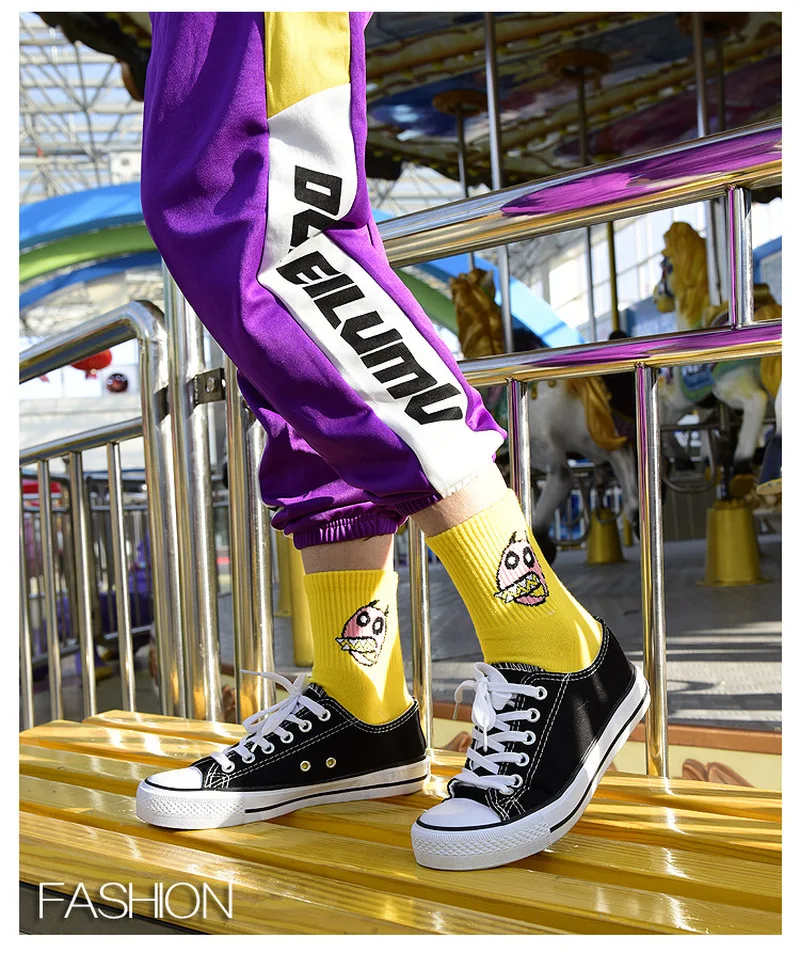 

1 pair Fashion Men Cotton Socks Women Streetwear Ins Letter Crew Socks Hip Hop Letter Socks Skateboard Antiskid Casual Sock
