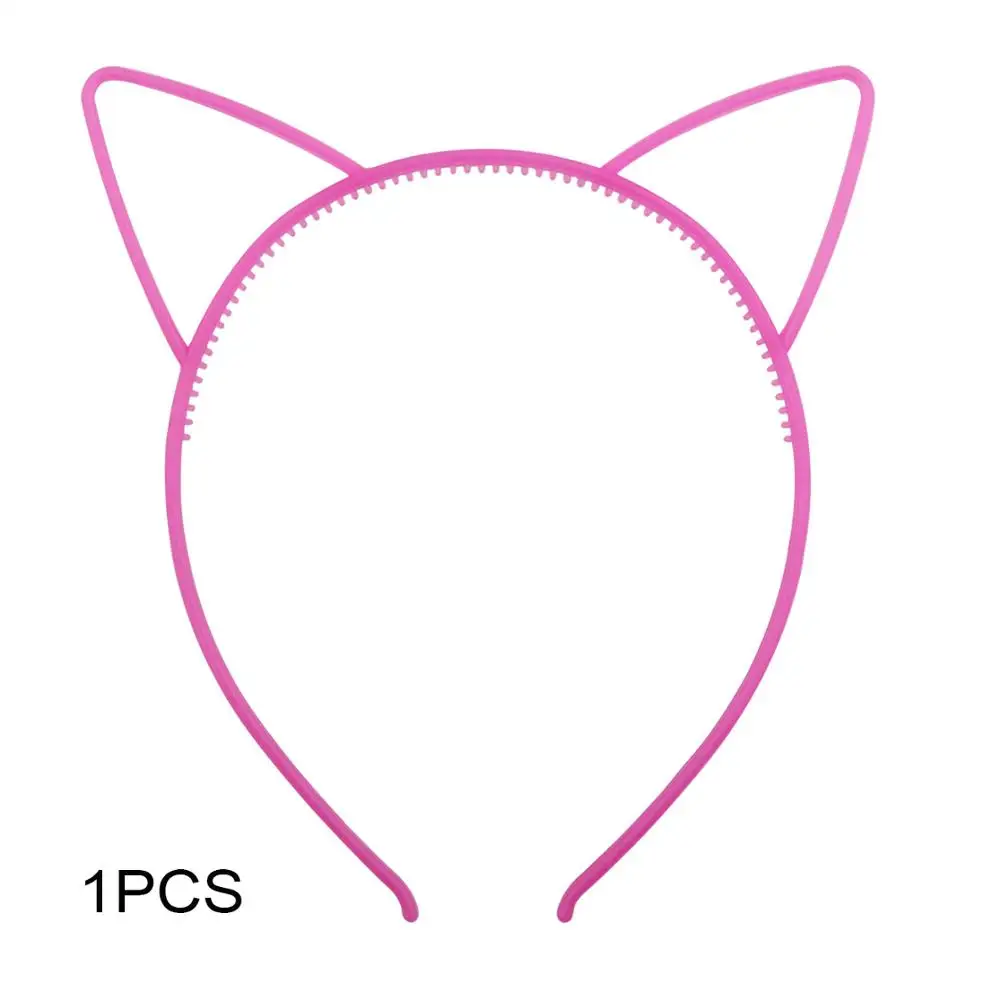 rose red hairband Candygirl светящиеся ободок с ушками эластичный Кот светящиеся повязки для волос для женщин для маленьких девочек зубы повязка для волос BirthdayHeadwear аксессуары для волос - Цвет: rose red hairband