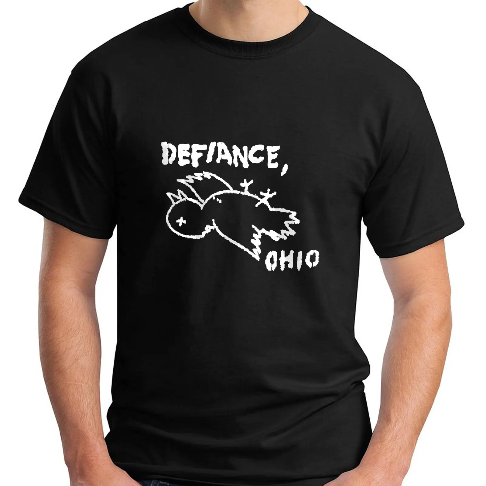 Новый Defiance штат Огайо панк рок группа короткий рукав черный Для мужчин футболка