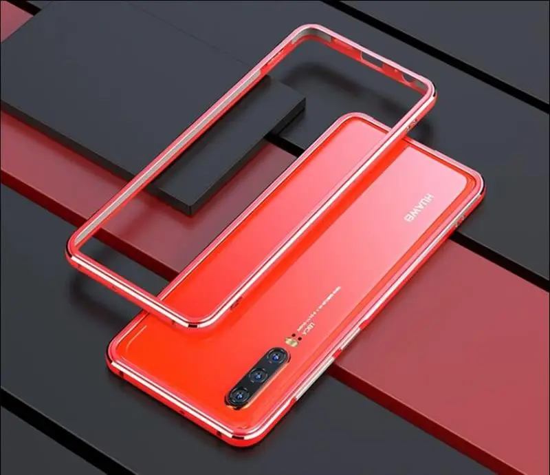 red with silver Для huawei P30 Pro чехол Роскошный глянцевый алюминиевый бампер Защитная крышка P30 Lite чехол металлический каркас P30 чехол - Цвет: red with silver