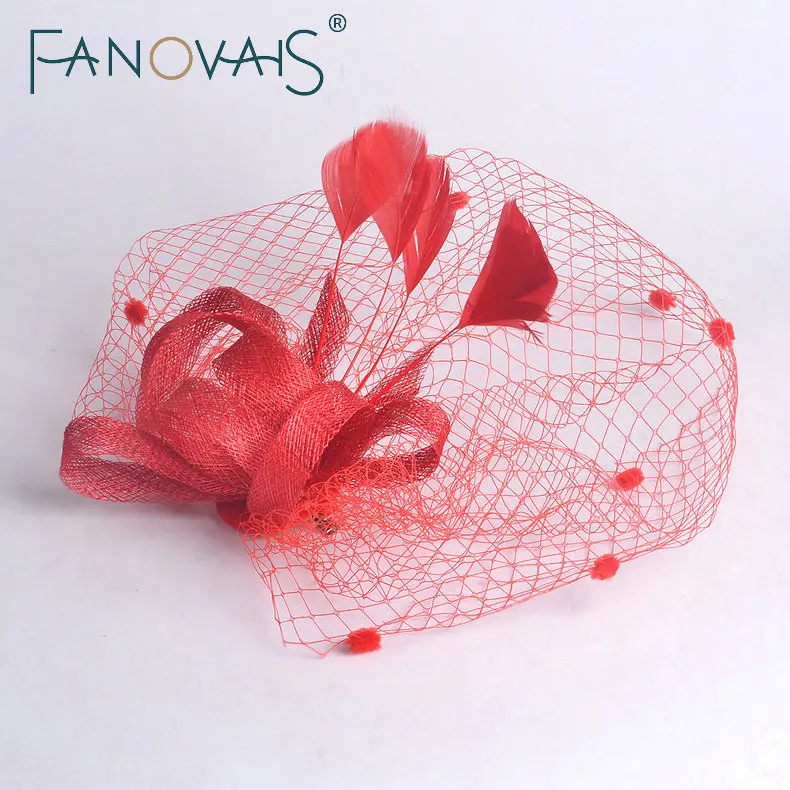 2019 Свадебные Чистой Вуаль Один-Слой Белый Женщины Короткая Фата Птичья Клетка