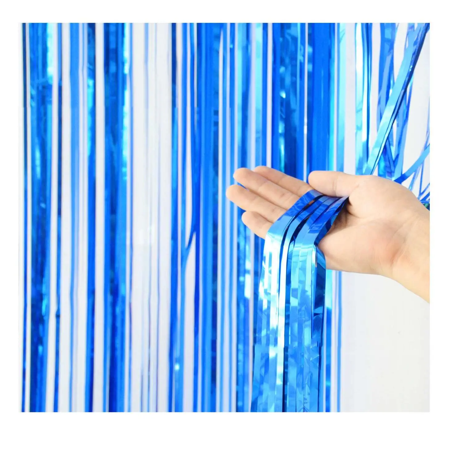 blue 1 упаковка 100 см x 200 см вечерние занавес-задник Радуга дождя полоса фольги занавеска С Блестками одежда для свадьбы, дня рождения вечерние стены - Цвет: blue
