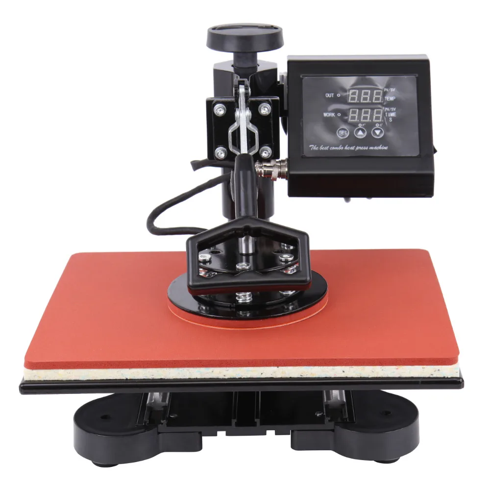 

5 In 1 Heat Press Machine Digital Transfer Sublimation T-Shirt Mug Hat Plate Cap