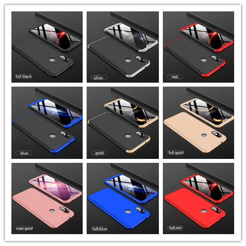 Многоцветный 100pcs 3-в-1 360 Защитный чехол для телефона для Xiaomi 9 9SE Redmi Note 7 Pro 6 Pocophone F1 8 Lite 8SE плей хард Пластик полное покрытие - Цвет: Многоцветный