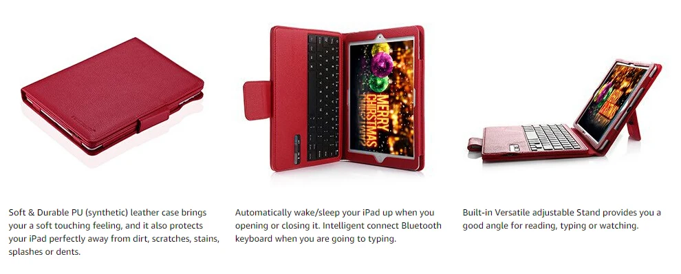 Горячая Bluetooth клавиатура чехол для iPad Air 1/2 Съемная Кожа Беспроводная клавиатура крышка для iPad 5/6 [iOS 10+ Поддержка]