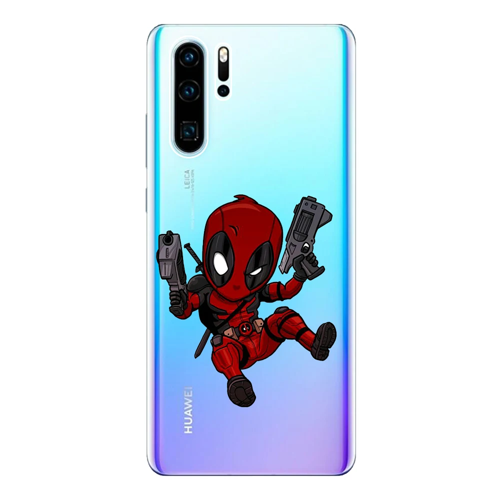 For Huawei P30 Lite Pro Case Cover Soft TPU Silicone Funda Spiderman Iron Man Deadpool Capa Protect Phone Shell |
