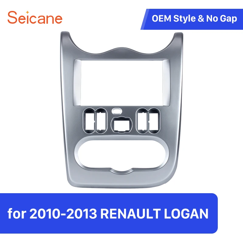 Seicane Car Stereo Radio Fascia Panel for 2010 2011 2012 2013 RENAULT LOGAN DVD Player Install frame Surrounded Trim Kit | Автомобили и