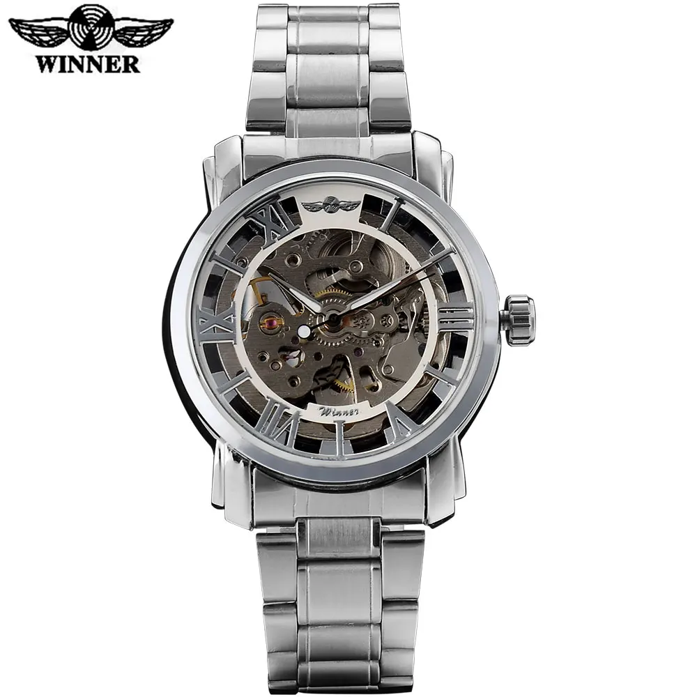 Часы наручные WINNER Мужские механические модные брендовые автоматические с