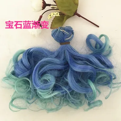 1 piece 15cm*100CM curly wig Gradient color hair for 1/3 1/4 1/6 BJD dolls accessories | Игрушки и хобби