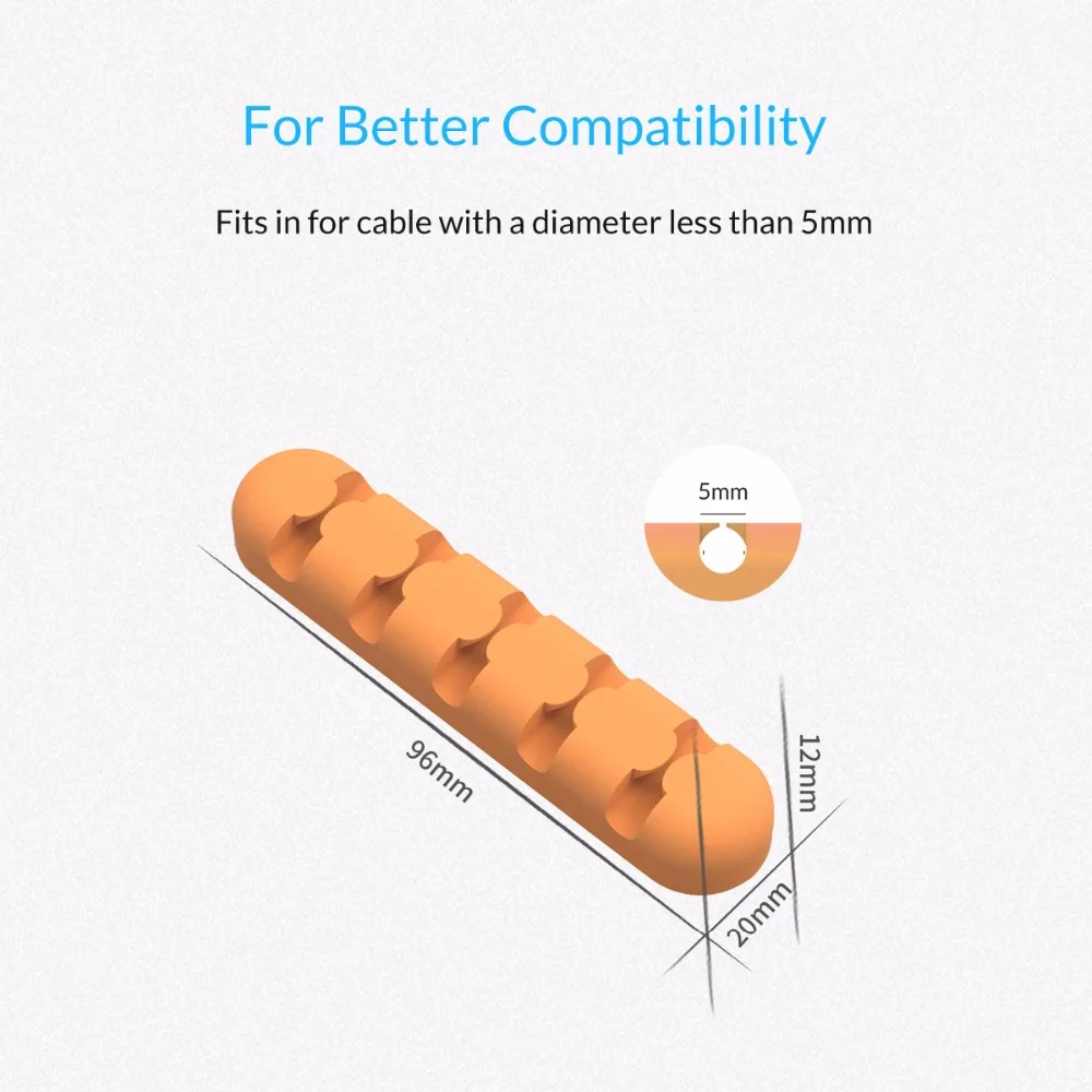 ORICO Кабельный Держатель CBS5 пять цветов материал из силикагеля органайзер для
