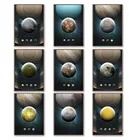 Настенная картина Uranus с изображением планеты, спутника, солнечной системы, настенная Картина на холсте, скандинавские плакаты и принты, настенные картины для декора гостиной
