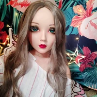 wei 03 gurglelove female sweet girl resin half head kigurumi bjd mask cosplay japanese anime role lolita mask crossdress doll