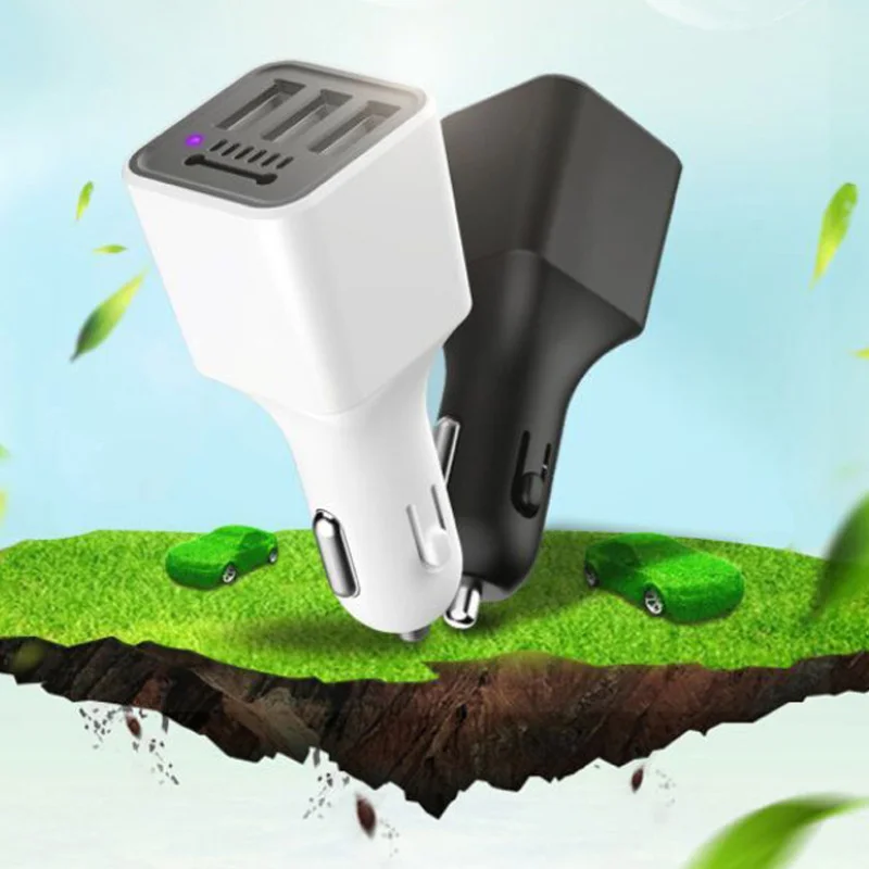 Хит продаж 1 шт. 3 usb порта автомобильная зажигалка зарядное устройство очиститель